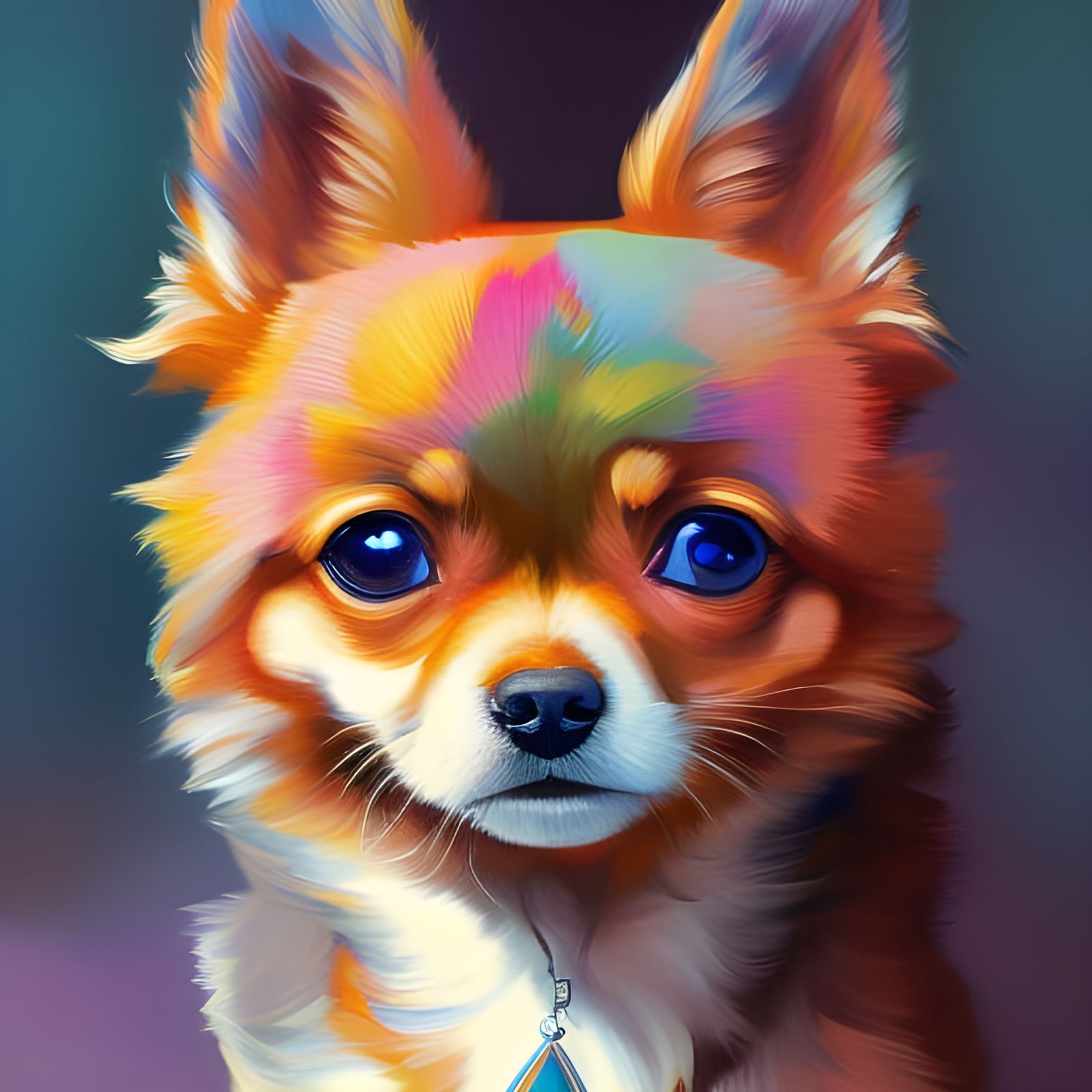 Adorable Chibi Chihuahua Portrait in Ghibli Style