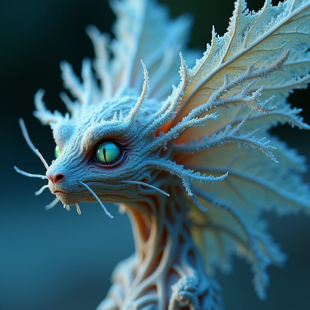 First Frost on an Organic Sculpture: Mixed Media