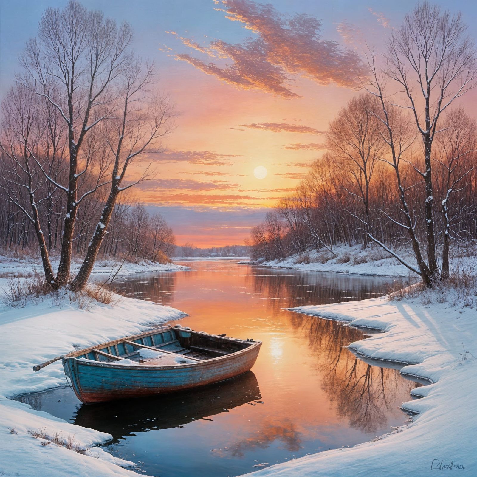 A winter landscape painting