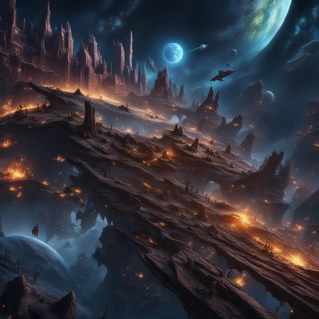 Detailed Galaxy Matte Painting in Deep Color