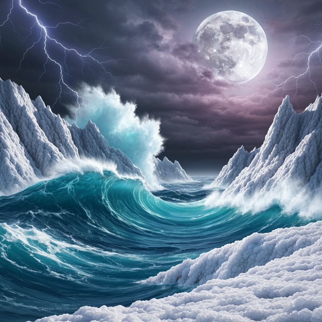 Stormy Ocean on Distant Planet as Digital Art