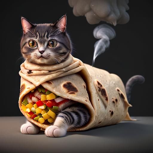 Photorealistic Burrito Cat in 8K Resolution
