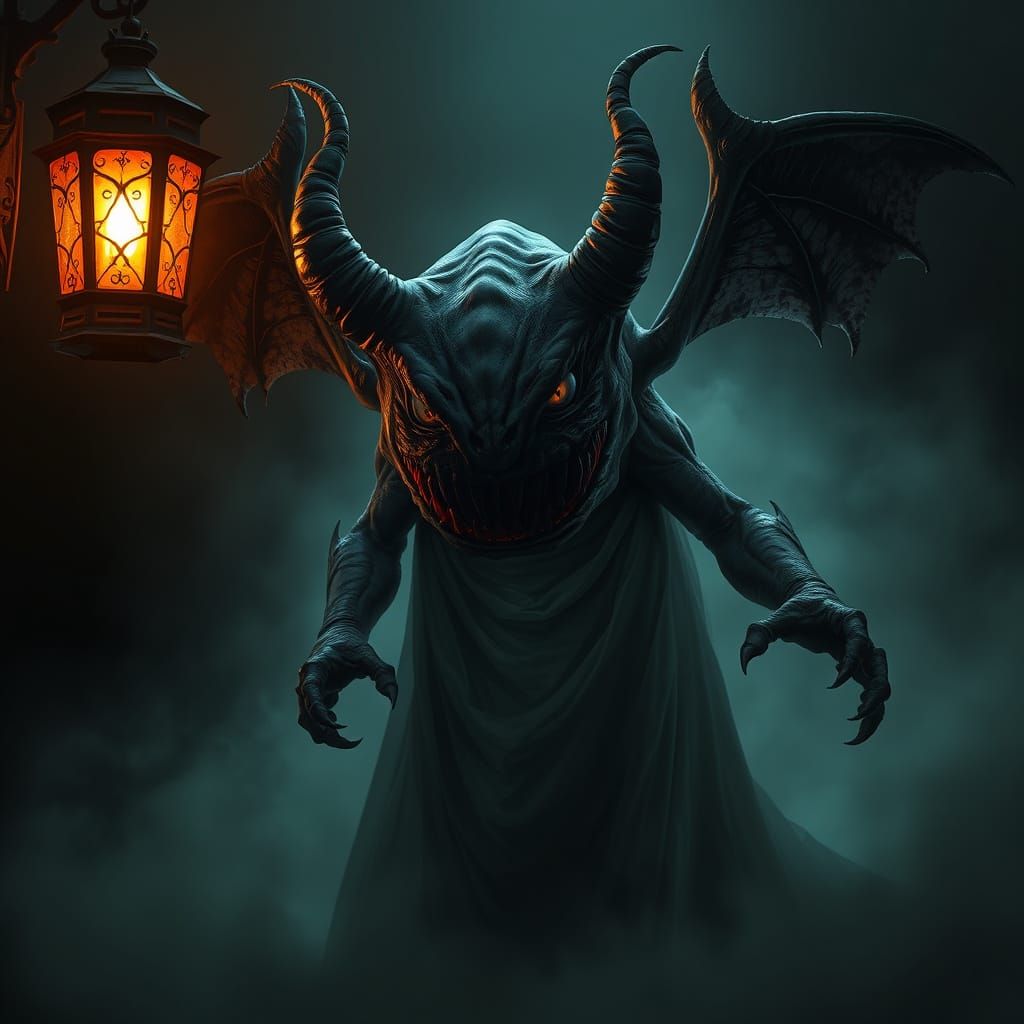 Dark Fantasy Gengar in Haunting Atmosphere