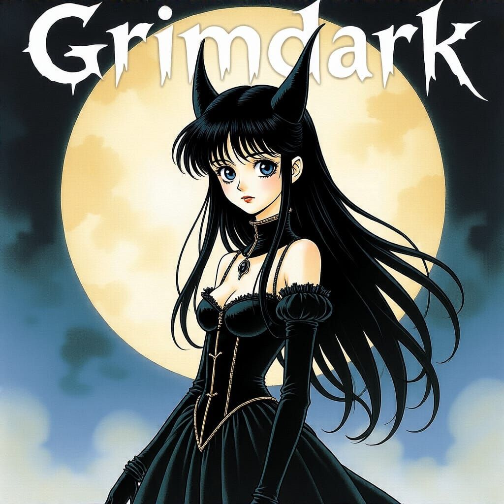 Grimdark Fantasy Art in Naoko Takeuchi Style