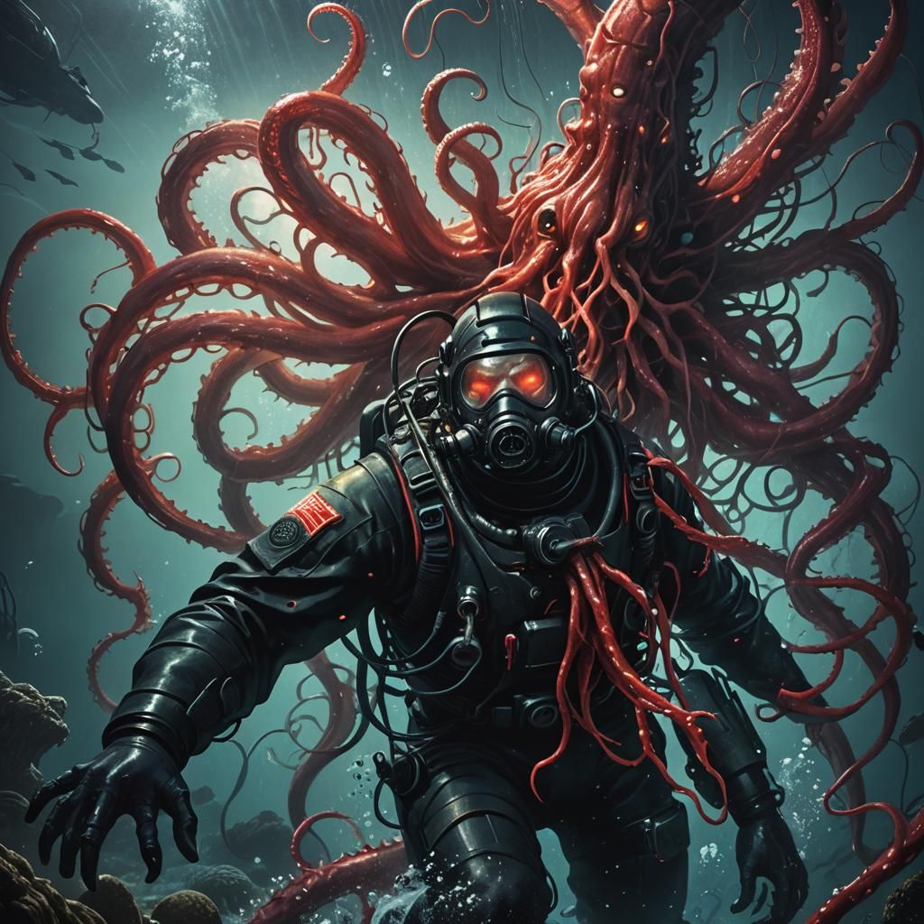 Terrifying Bloop Creature Attacks Diver in Deep Sea