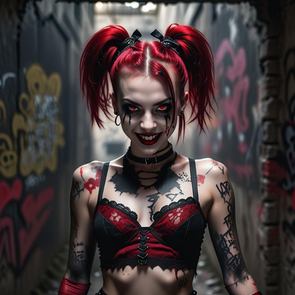 Punk Vampire in Abandoned Bunker, LaChapelle Style