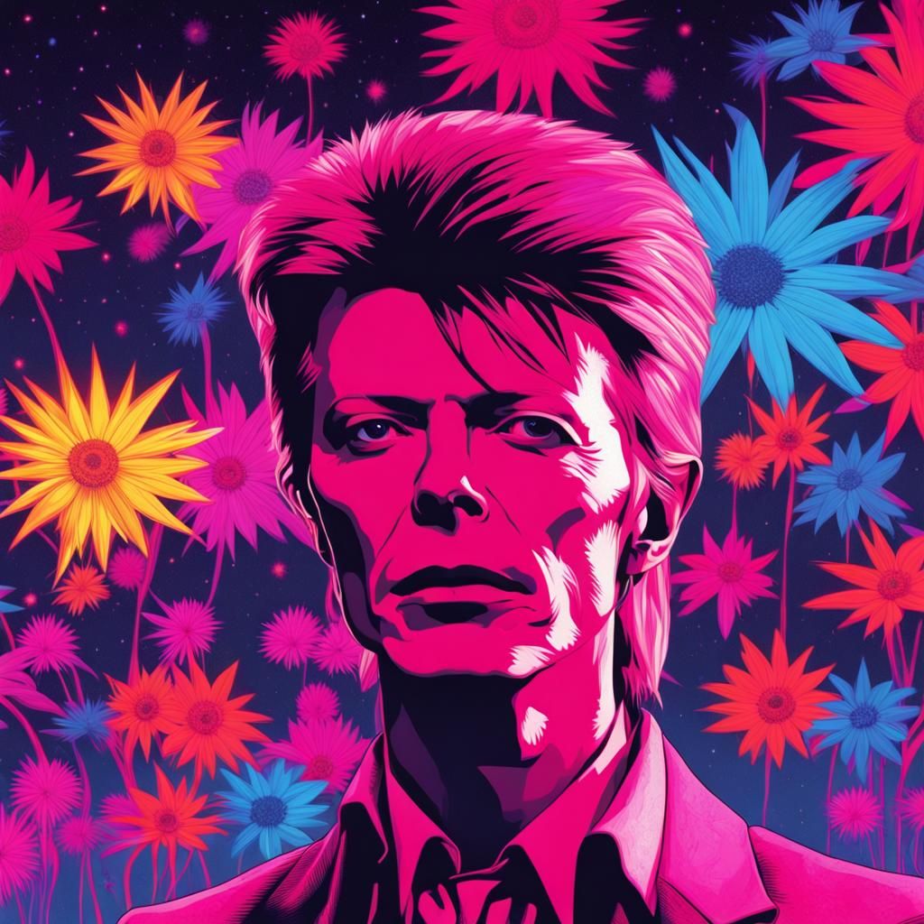 David Bowie: Star Seed Sower in Synthwave Style
