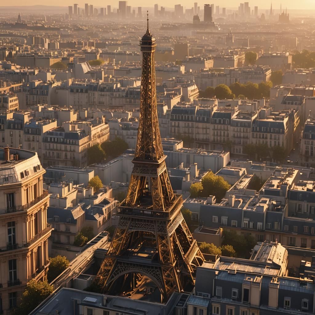 Eiffel Tower at Dusk: Cinematic 3D Render