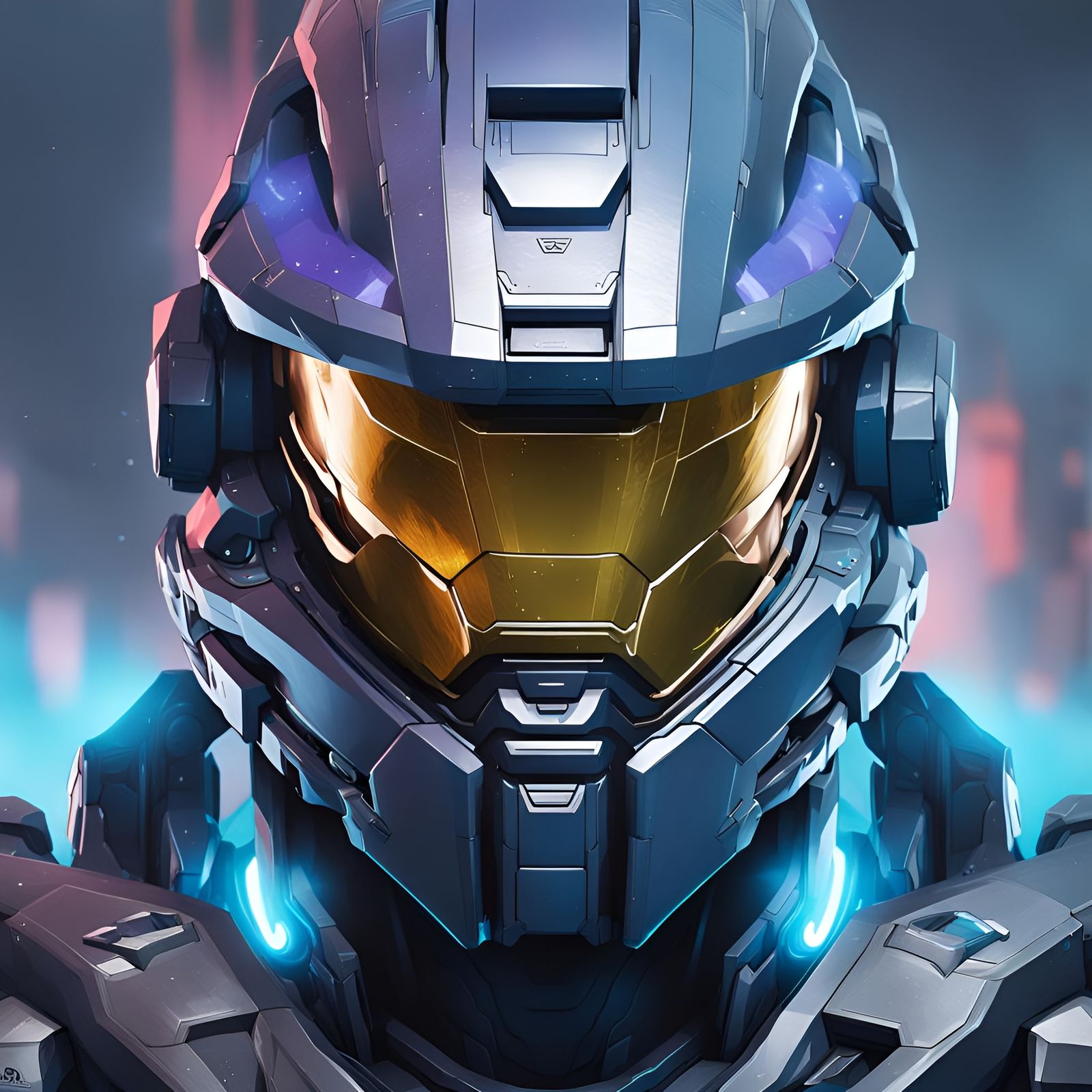 Halo Elite Portrait in Hyperdetailed Digital Art Style