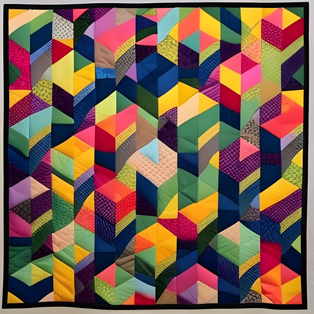 Optical Illusion Quilt with Stacked Cube Pattern