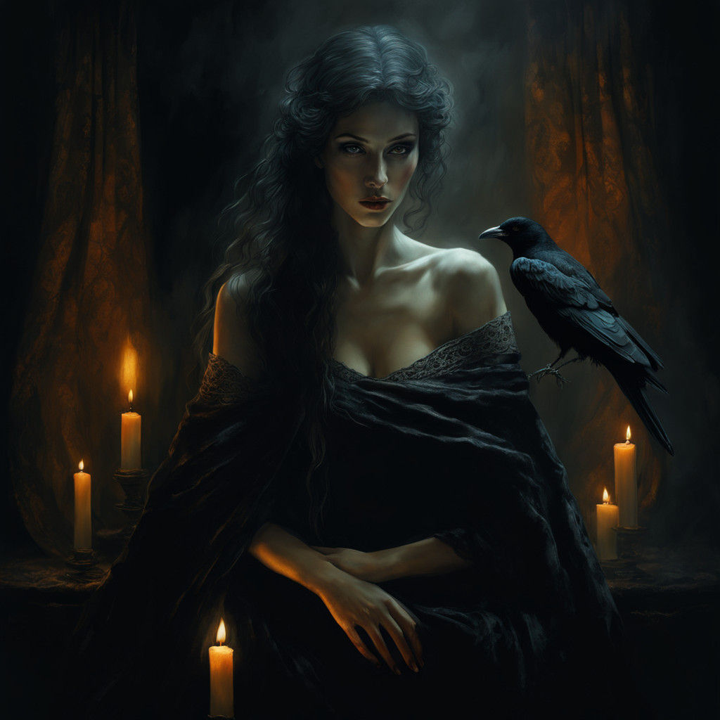 Dark Fantasy Portrait in Moody Atmosphere
