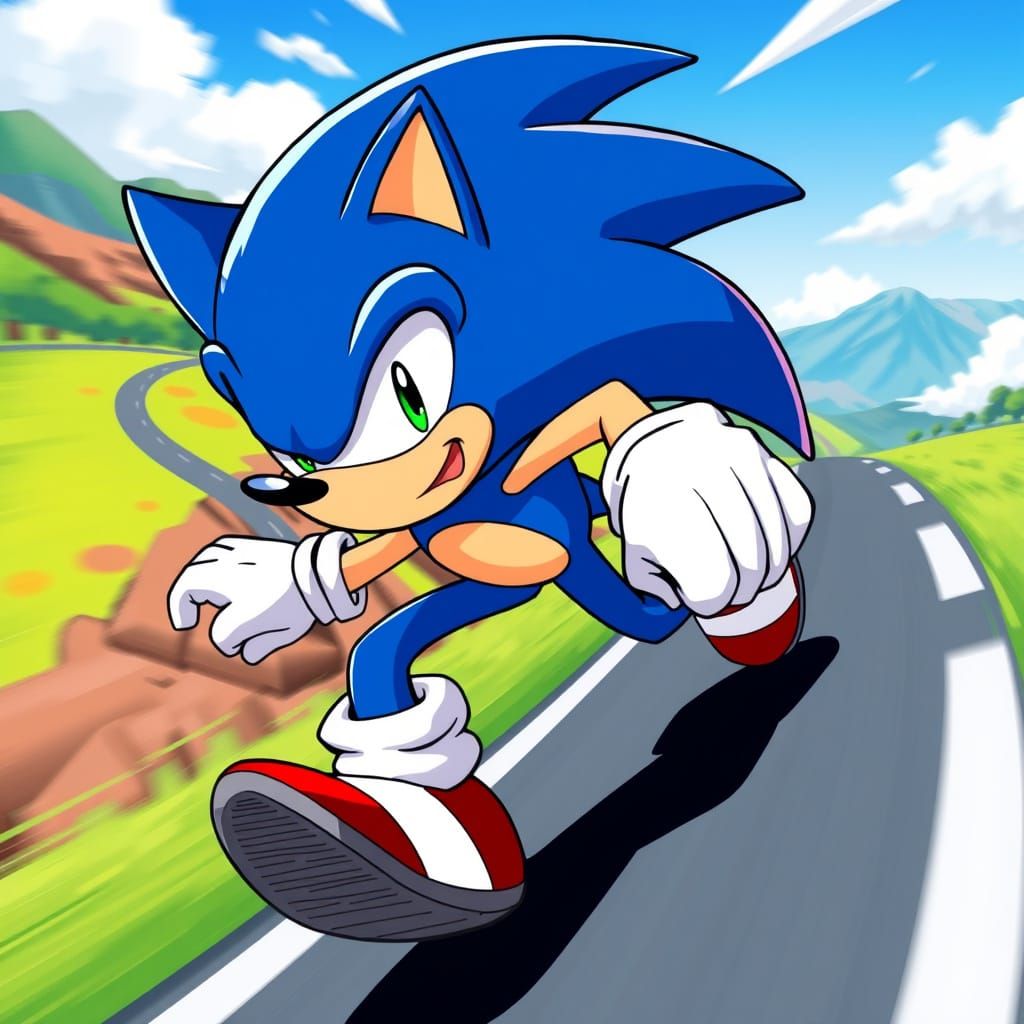 Sonic in High-Speed Anime-Inspired Action