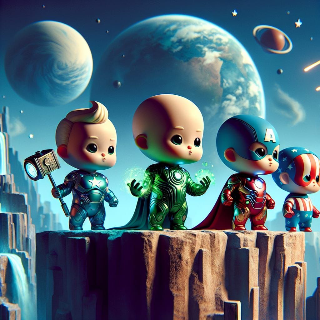 Baby Superheroes Safeguarding Earth, 3D Rendered