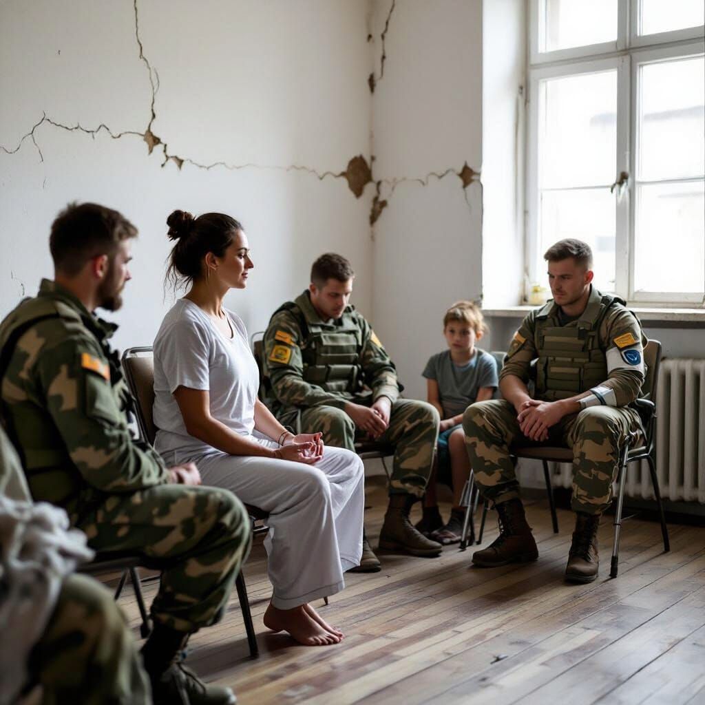 Yoga Teacher Leads Session in Ukrainian Hospital