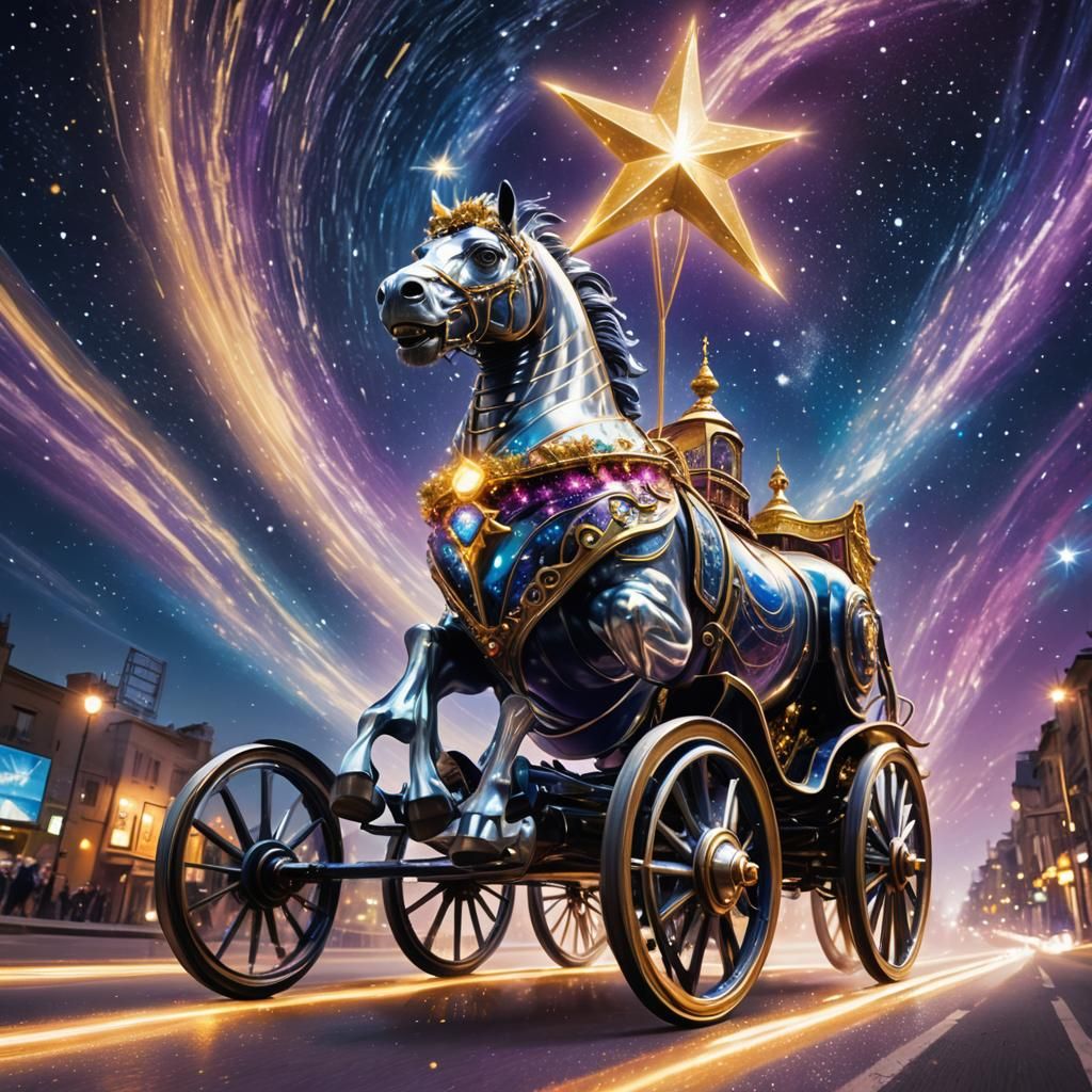 Silver Chariot on Star Road, Van Gogh-inspired