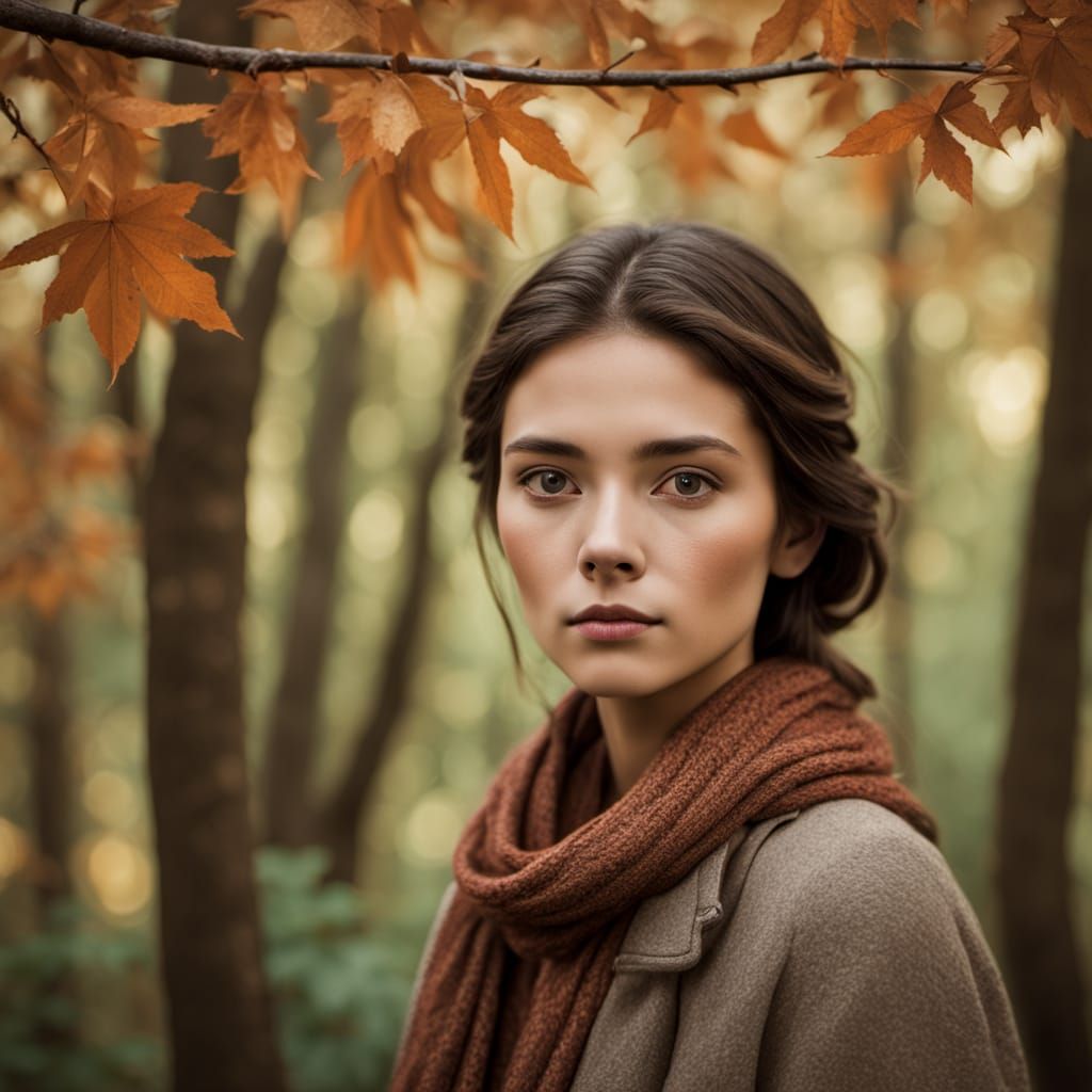 Elegant Woodland Portrait in Earthy Tones