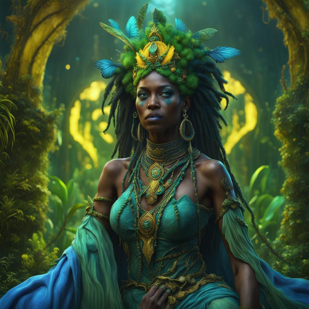 Beautiful Voodoo Queen: Detailed Matte Painting