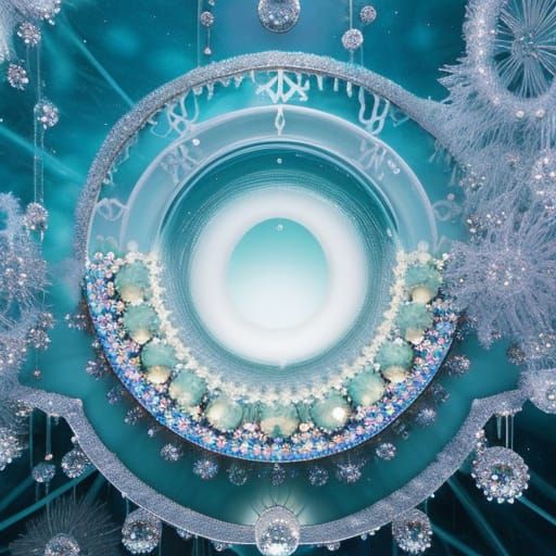 Icy Diamond Donut: Hyperdetailed Digital Illustration