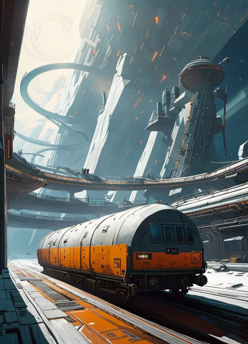 Industrial Space Base in Mixed Artistic Styles