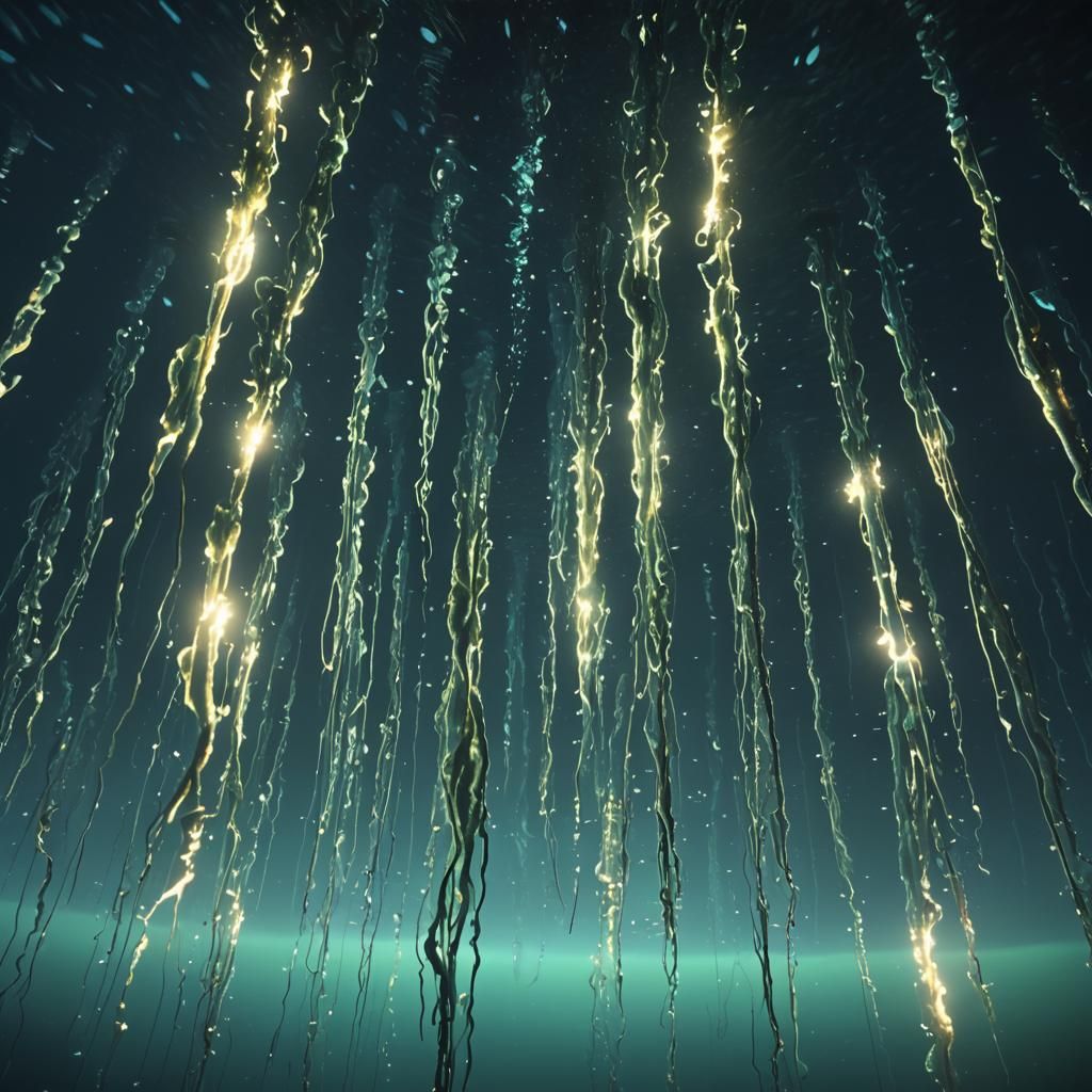 Bioluminescent Skyfish in the Deep Ocean