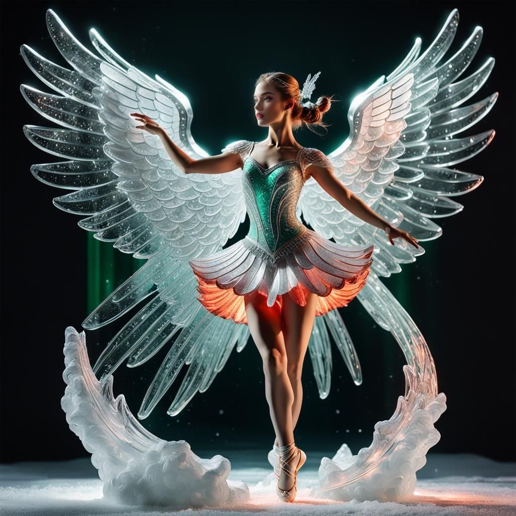 Ballerina angel ice sculpture