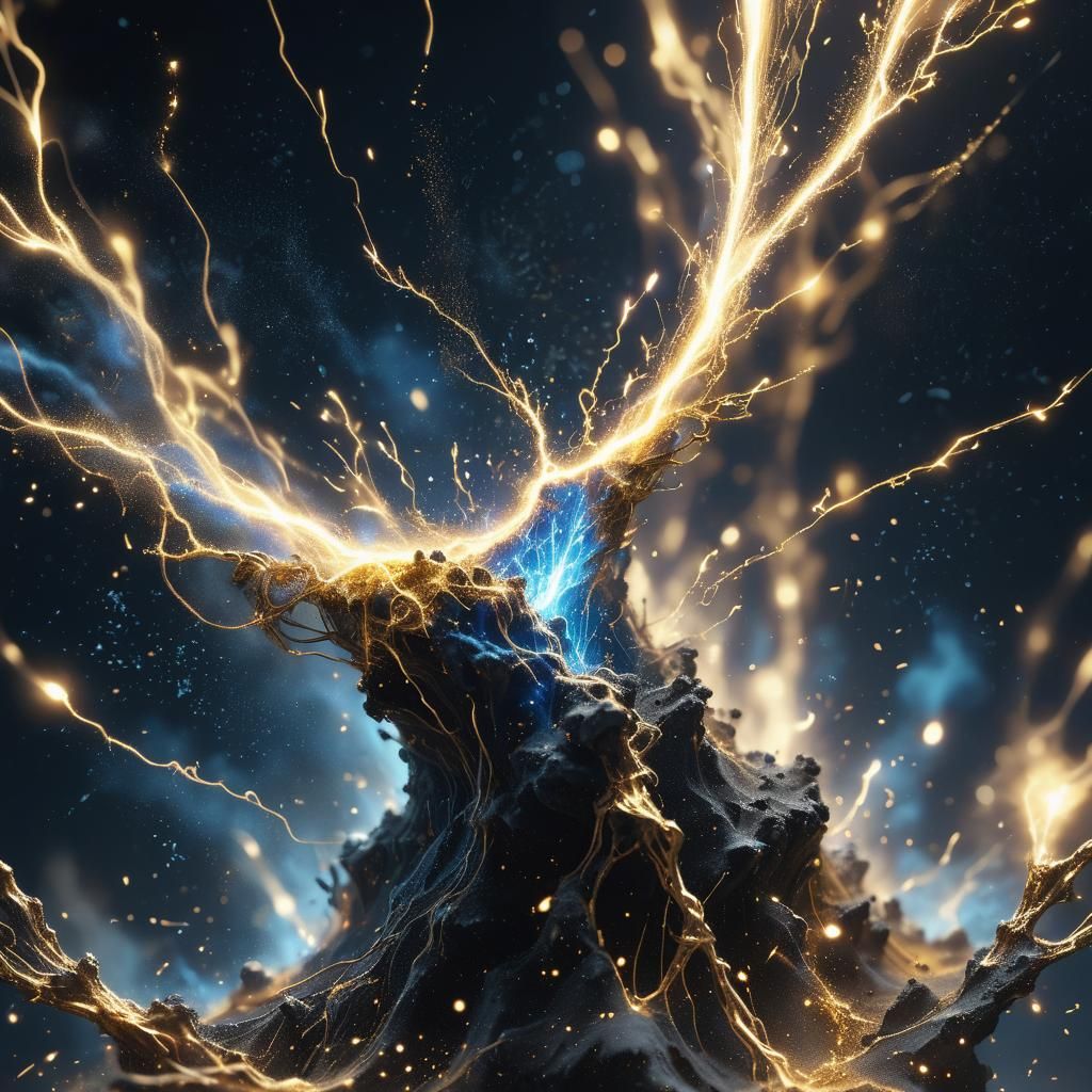 Intricate Dust Structure Lit by Sparks of Electricity