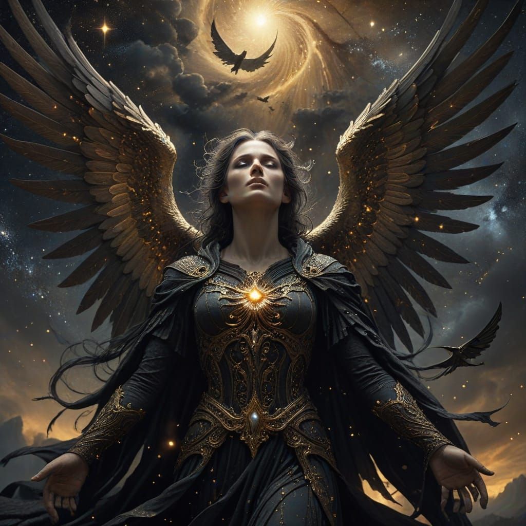 Gothic Angel of Death in Dark Fantasy Illustration