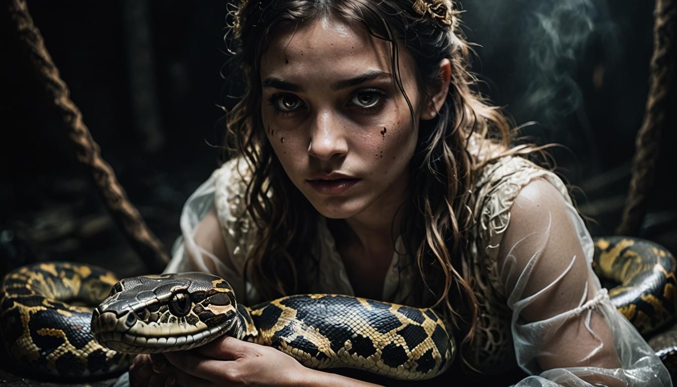 Mysterious Underworld Ritual with Python and Girl