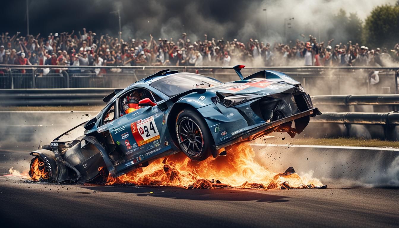 Accident at Le Mans, action shot