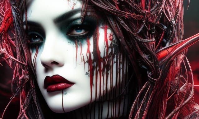 Dark Gothic Shibari Concept Art in Ink