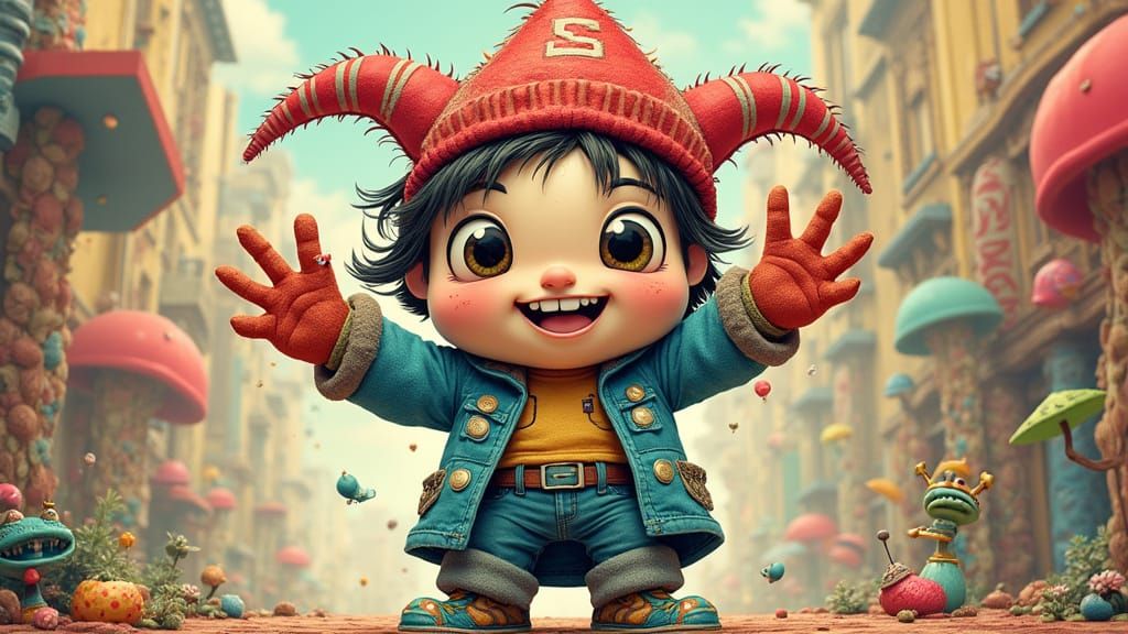 Whimsical Prankster Inspired by Contemporary Pop Art