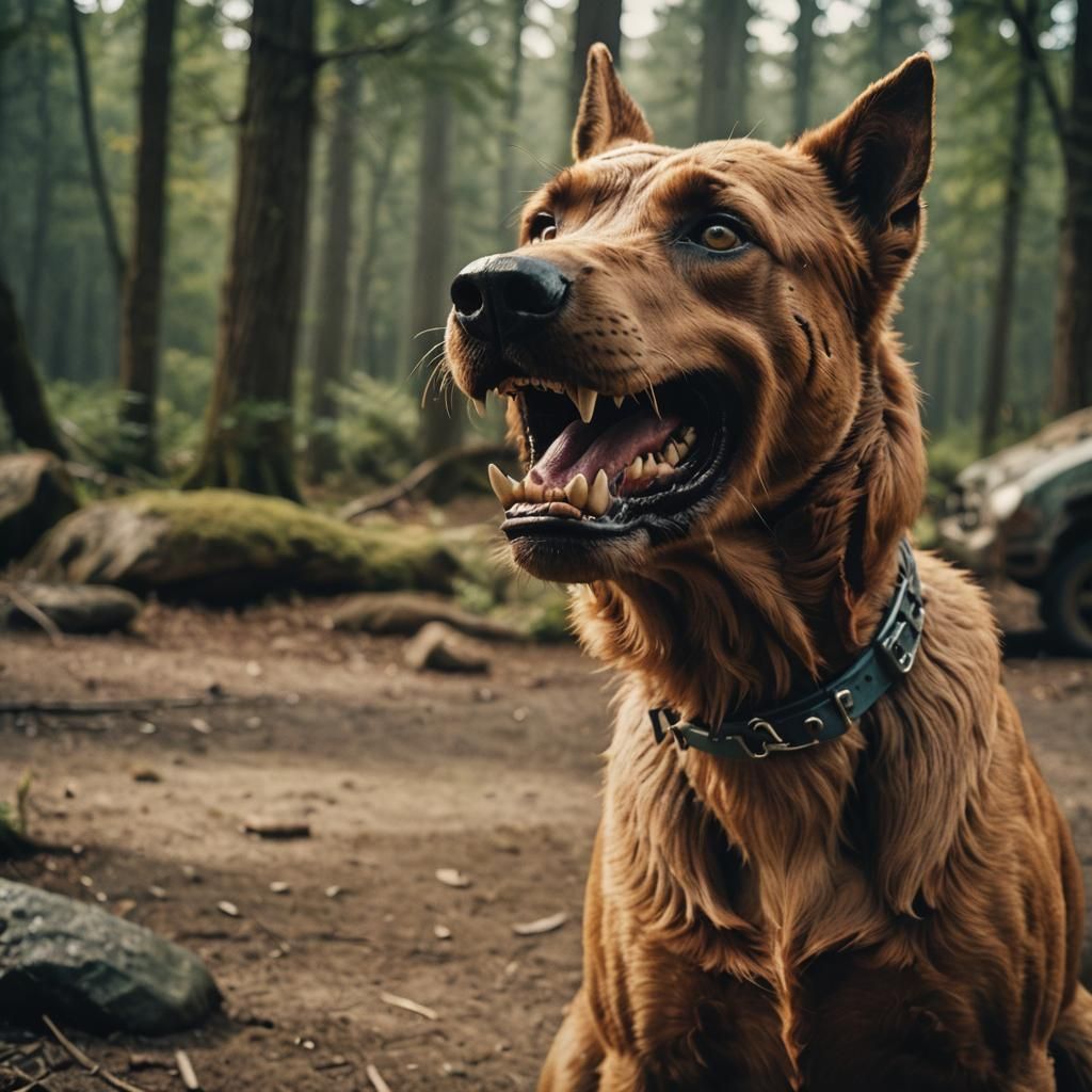 Vicious Scooby Doo as Guard Dog: Cinematic Film Still