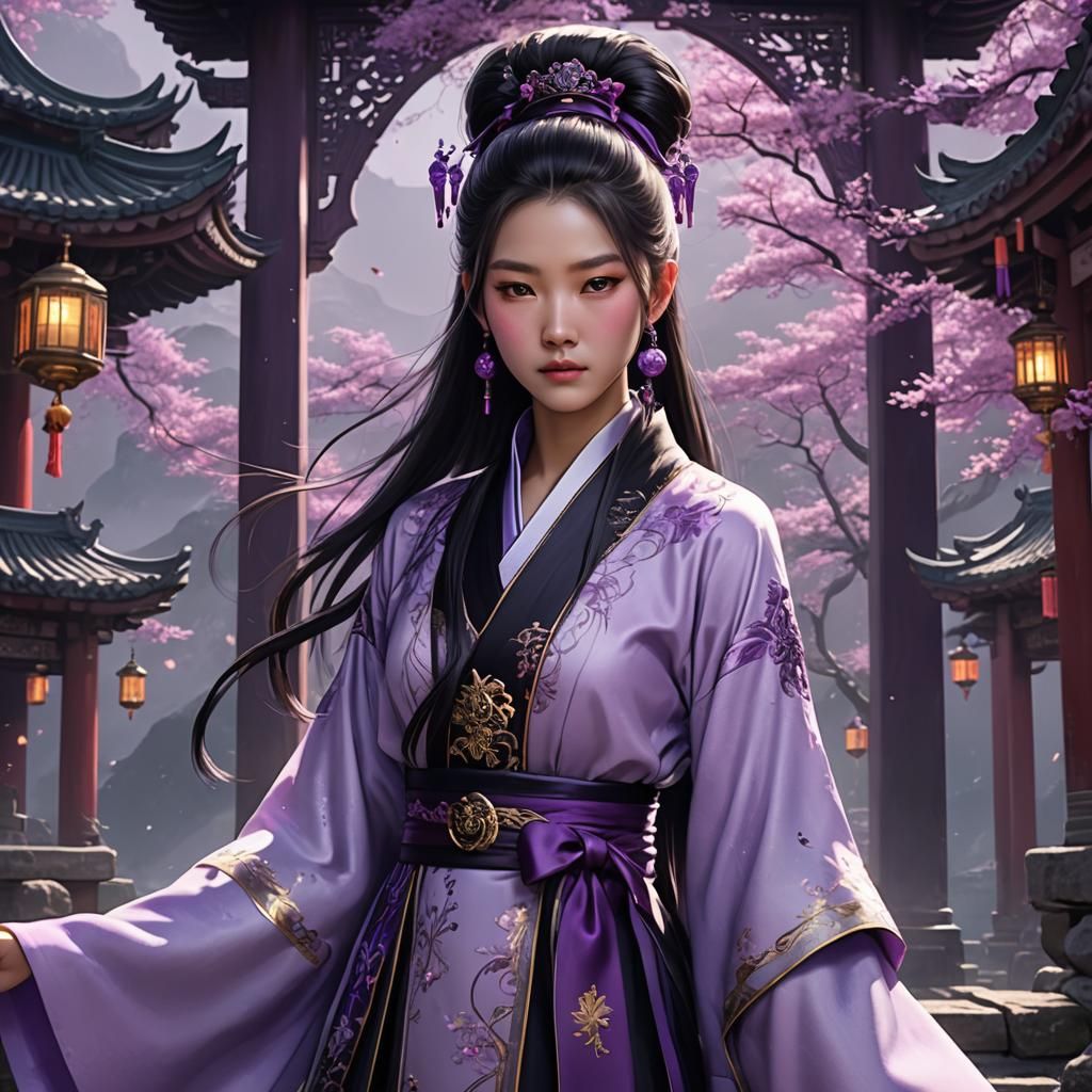 Xianxia Prince in Purple and Black Robes