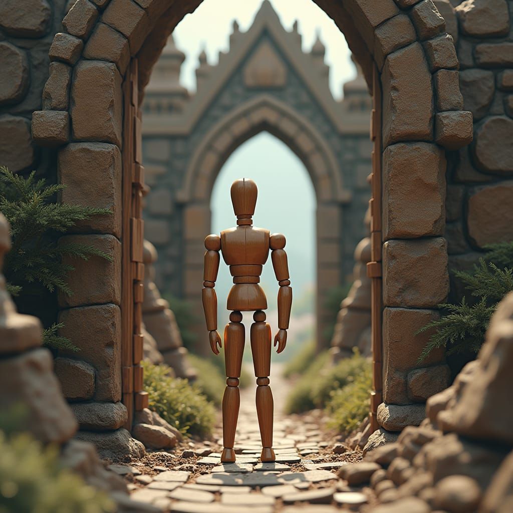 Manga-Style Toy Soldier Guards Fantasy Gateway