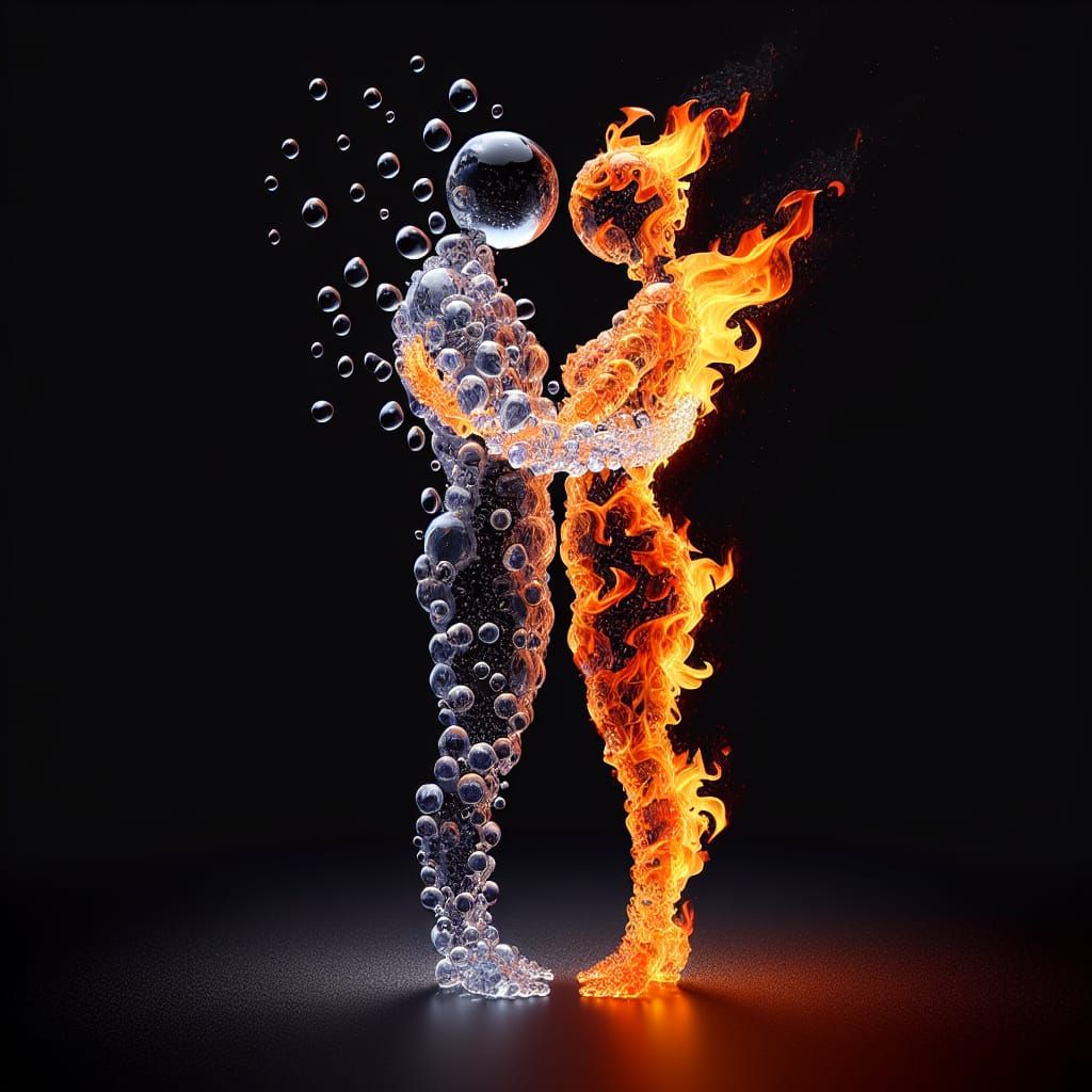 Raindrop and Flame Embrace: Balancing Forces