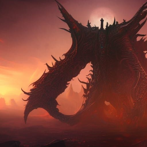 Detailed Tech Demon Fantasy Concept Art