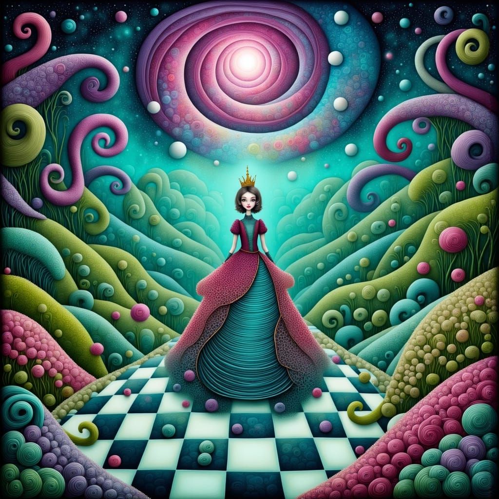 The Enchanted Queen on a Cosmic Chessboard