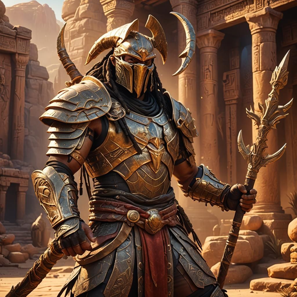 Scorpion King in Mystical Desert Temple