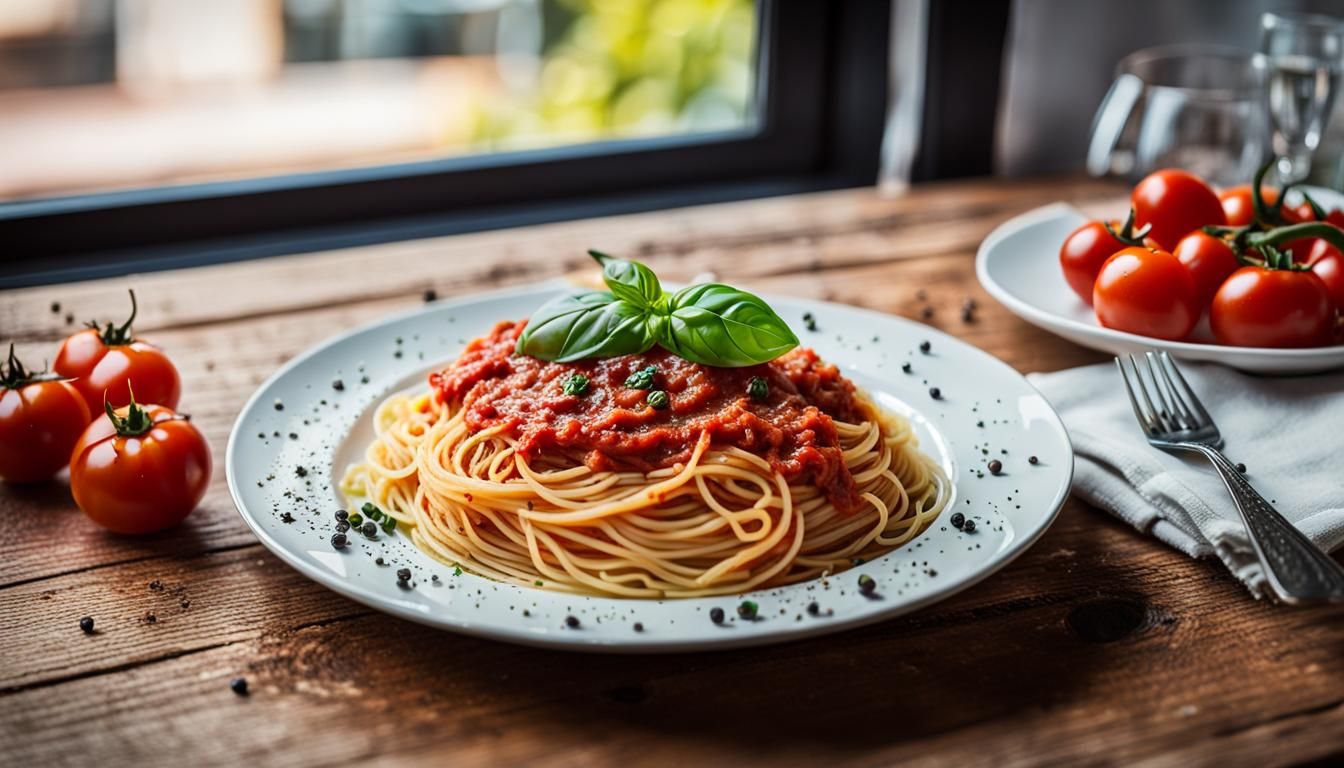 Spaghetti with Tomato Sauce Still Life