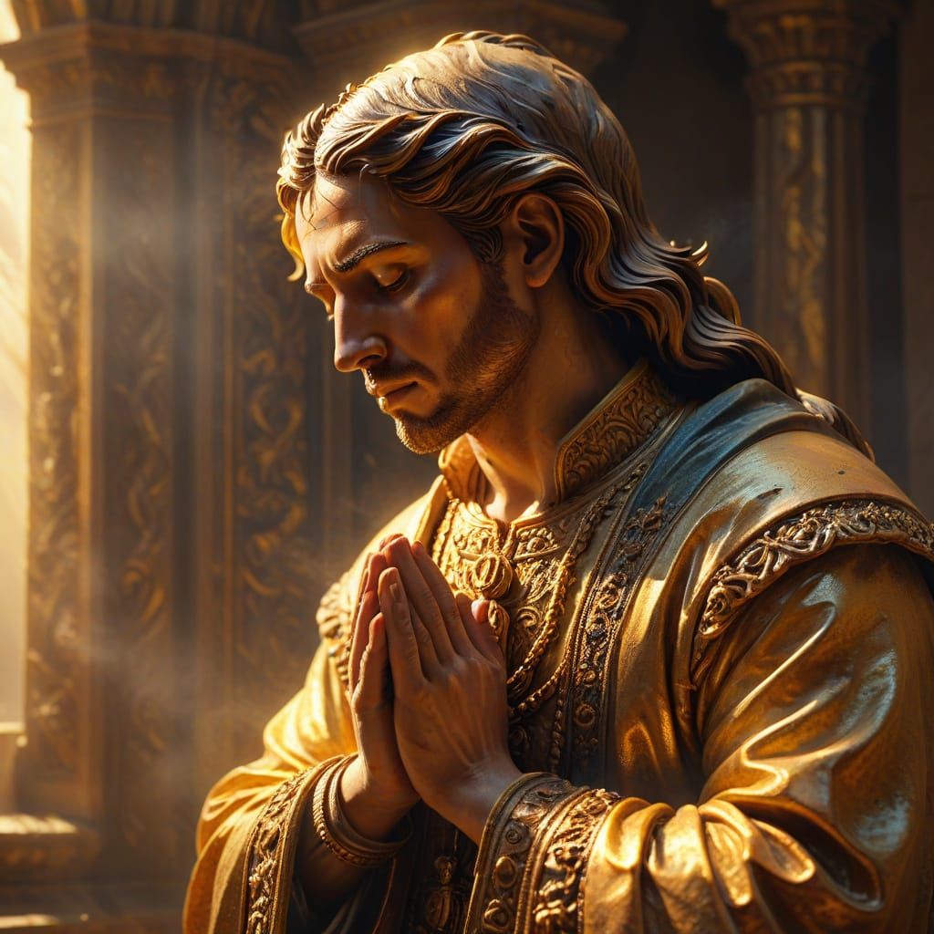 Baroque Holy Figure in Golden Light
