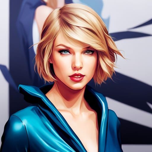 Anime Taylor Swift Liquid Ink Portrait