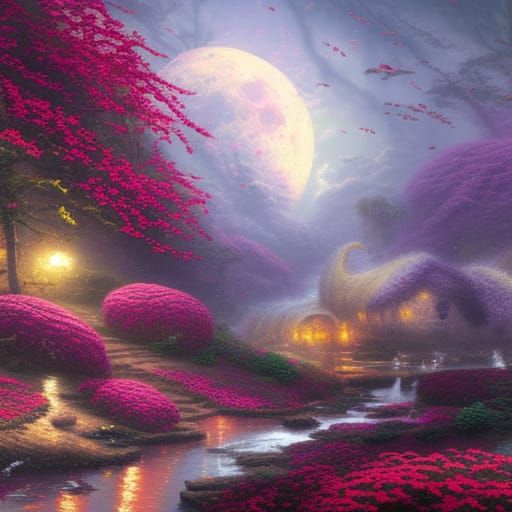 Ethereal Poison Flower Destroys Forest, Hyperdetailed Fantas...