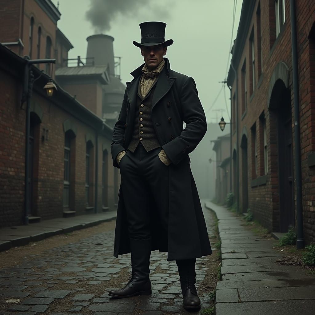 19th Century Thug in Industrial Town, Cyberpunk-Inspired
