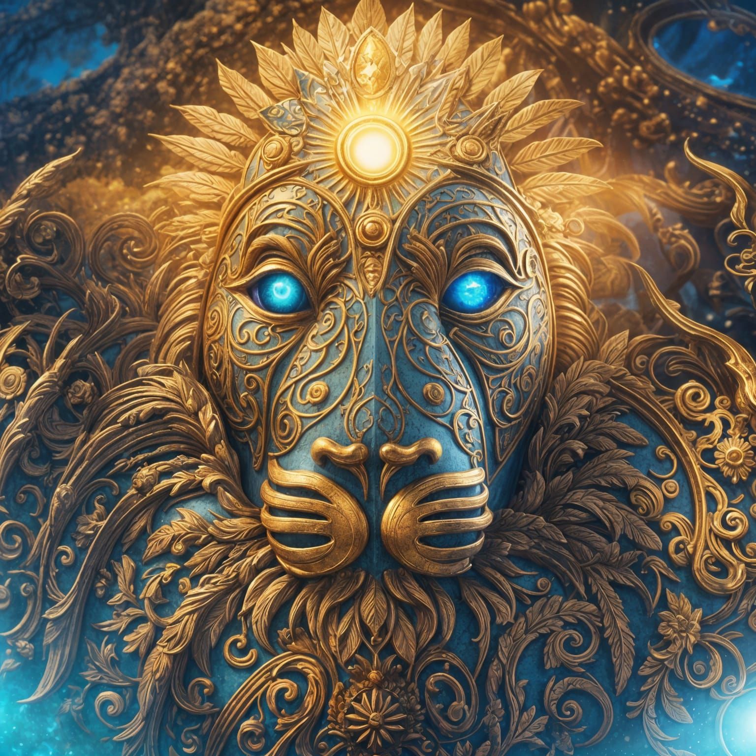 Majestic Golden Halo in Detailed Matte Painting