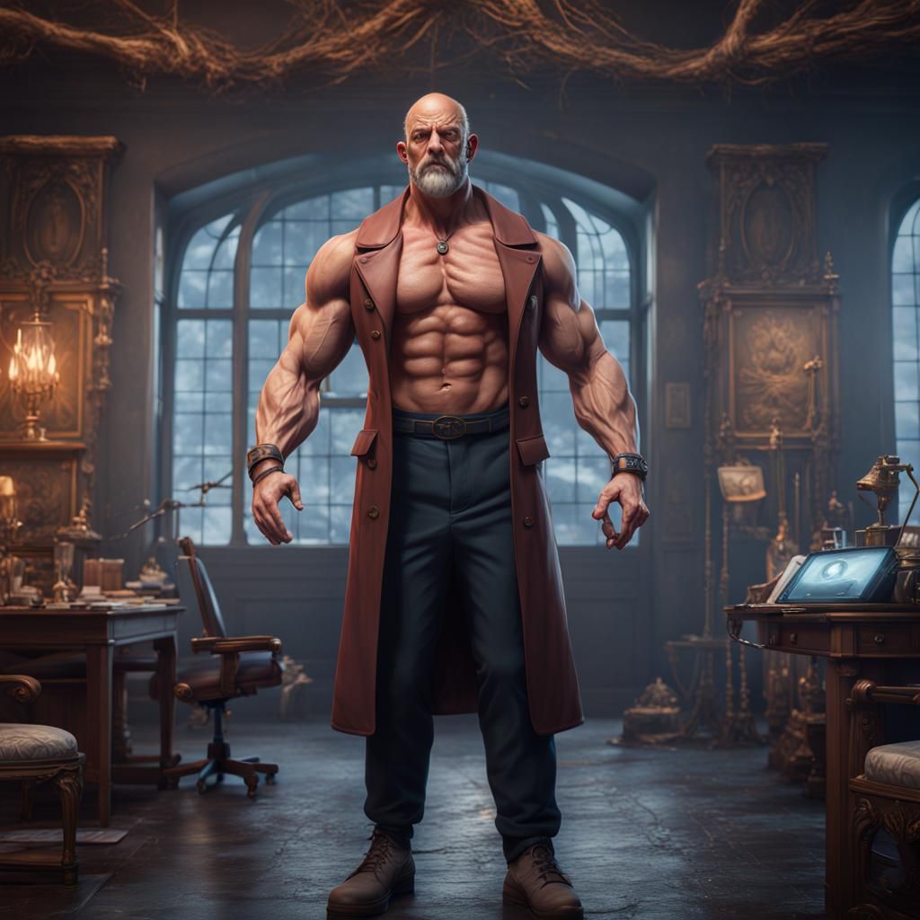 Muscular Doctor: Detailed Fantasy Concept Art