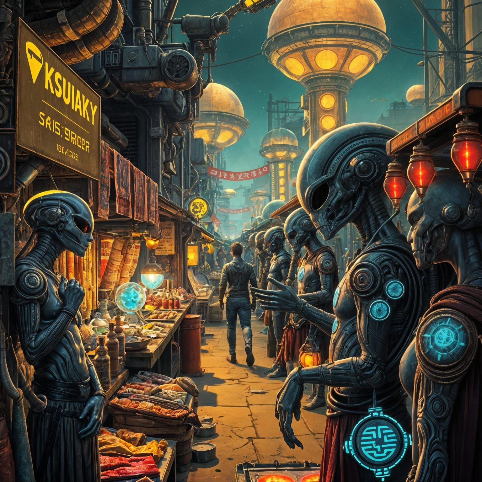Alien Commerce on a Vibrant Distant Planet
