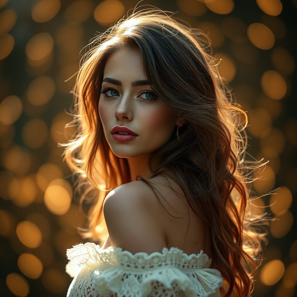 Beautiful Model Posing for Perfume Portrait