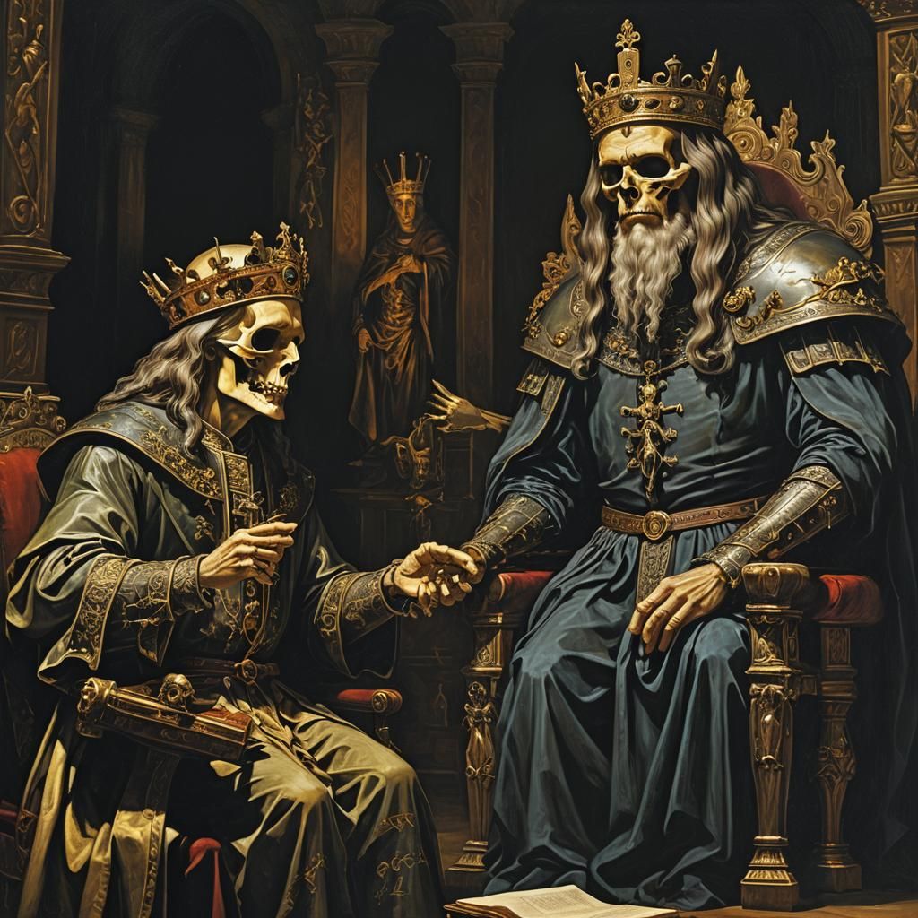 DaVinci and King Lich in Renaissance Portrait