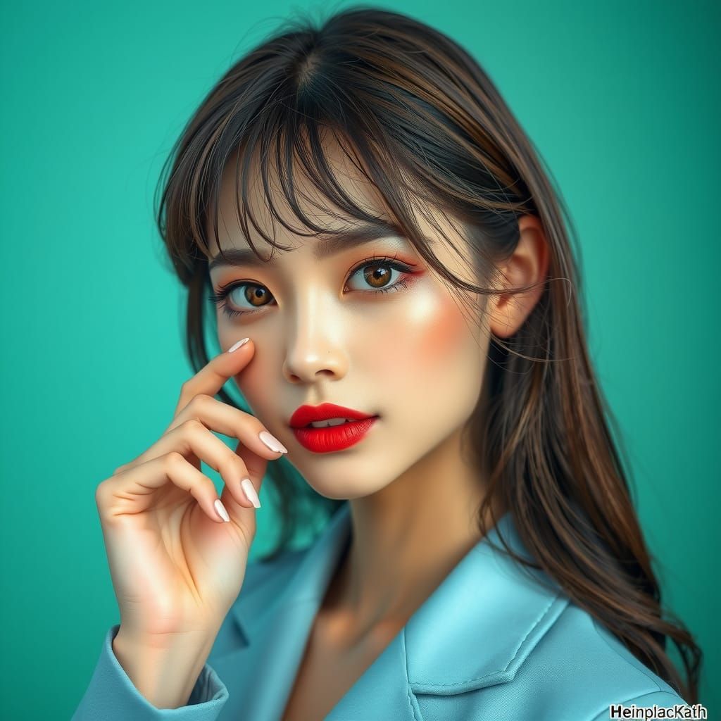 Rococo Portrait of Girl in Pastel Suit