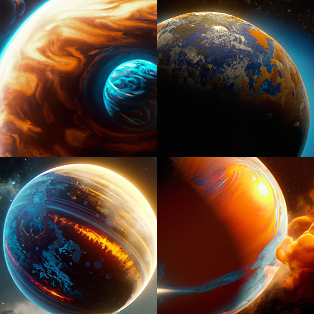 Hyperdetailed Planet Concept Art in Space